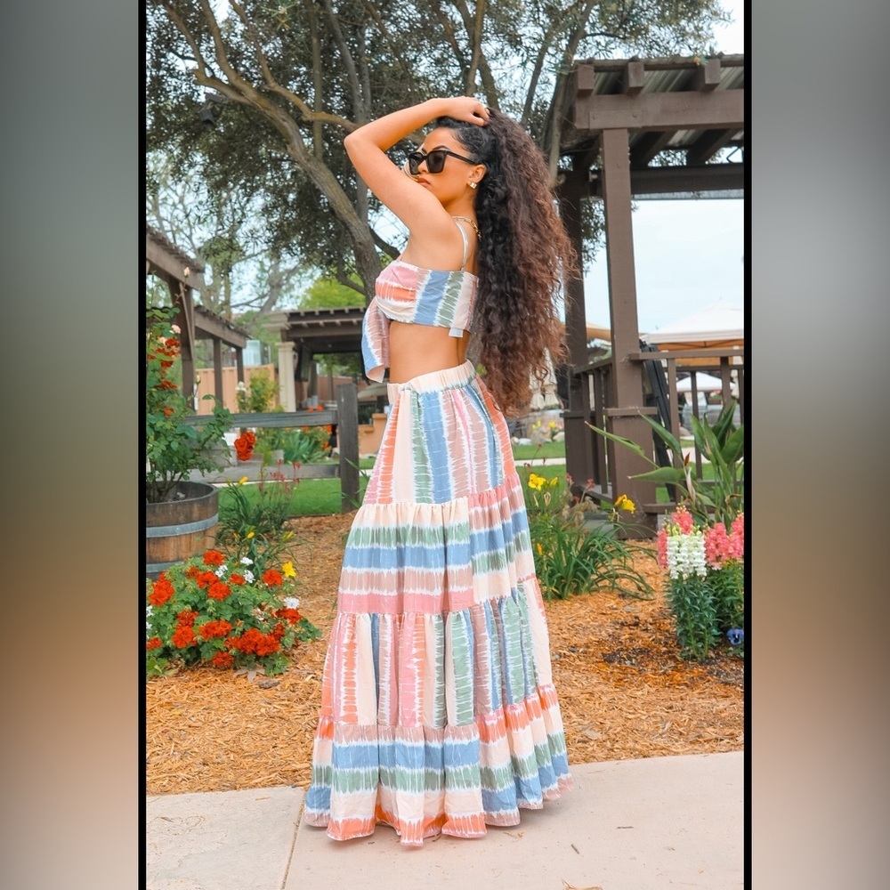 Colorful Striped Two-Piece Set - Picture 5 of 7